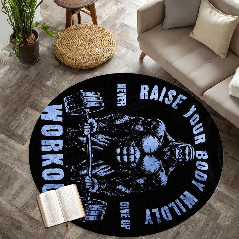 Home Zone Gym - Alfombra redonda con cita de entrenamiento