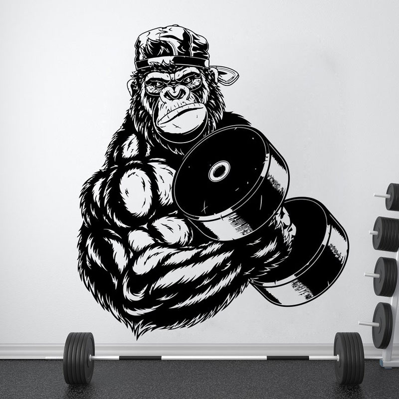 Home Gym Interior Design - Calcomanías de pared de gorila para