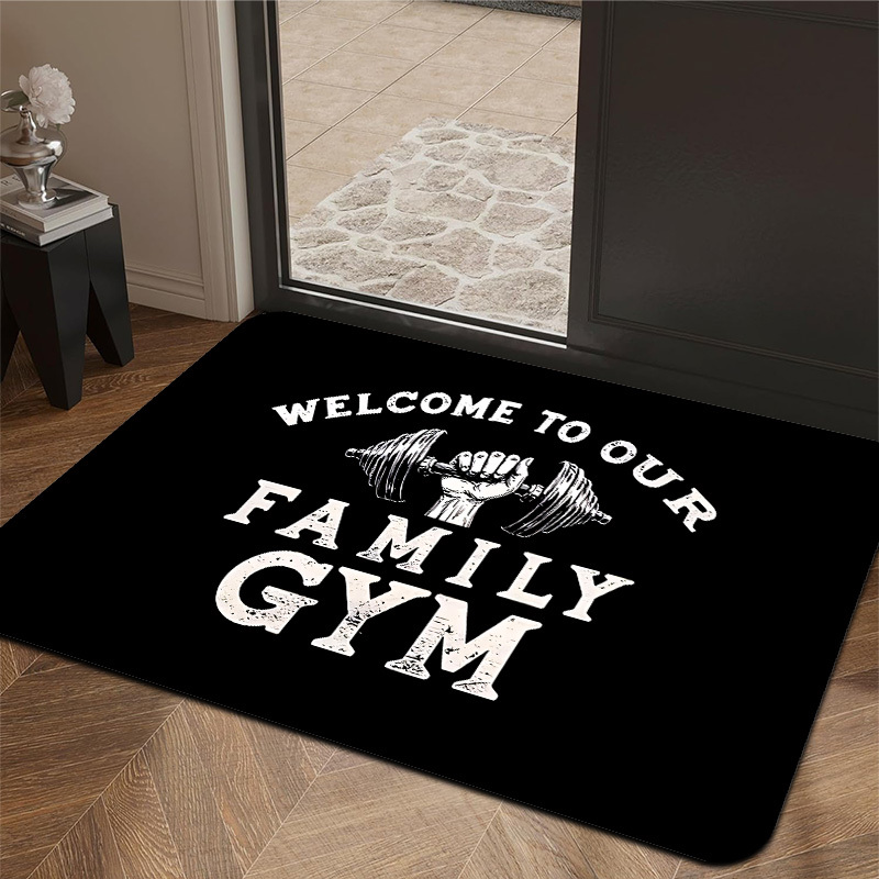 Home Gym Interior Design - Alfombra decorativa con estampado de eslogan