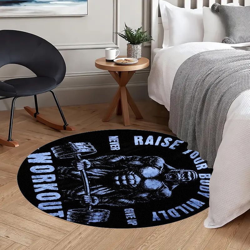 Alfombra redonda con cita de e - Home Zone Gym reseña y precio