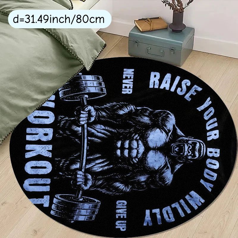 Alfombra redonda con cita de e - Home Zone Gym reseña y precio
