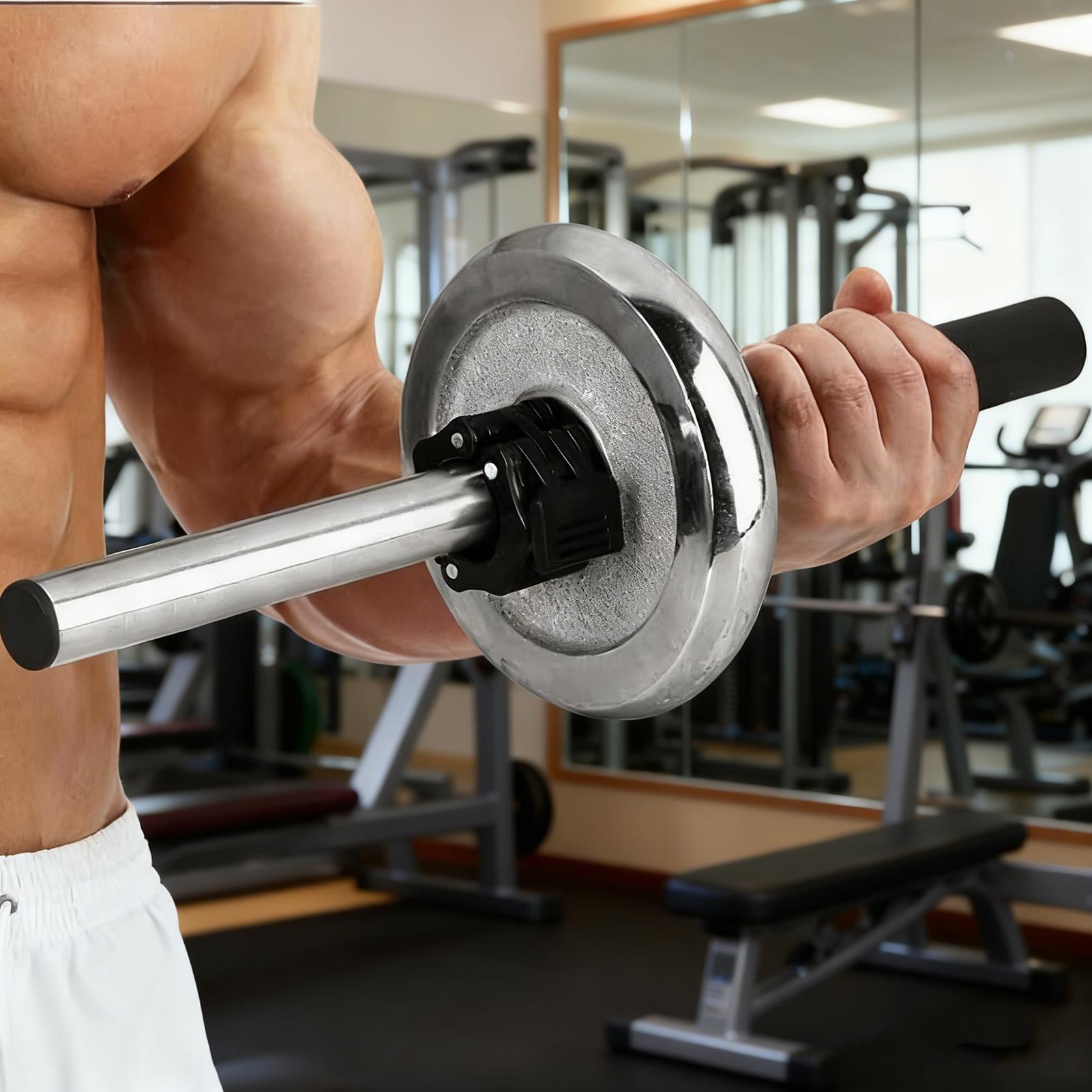 Manijas con mancuernas, barra  - Home Gym Daily Routine reseña y precio