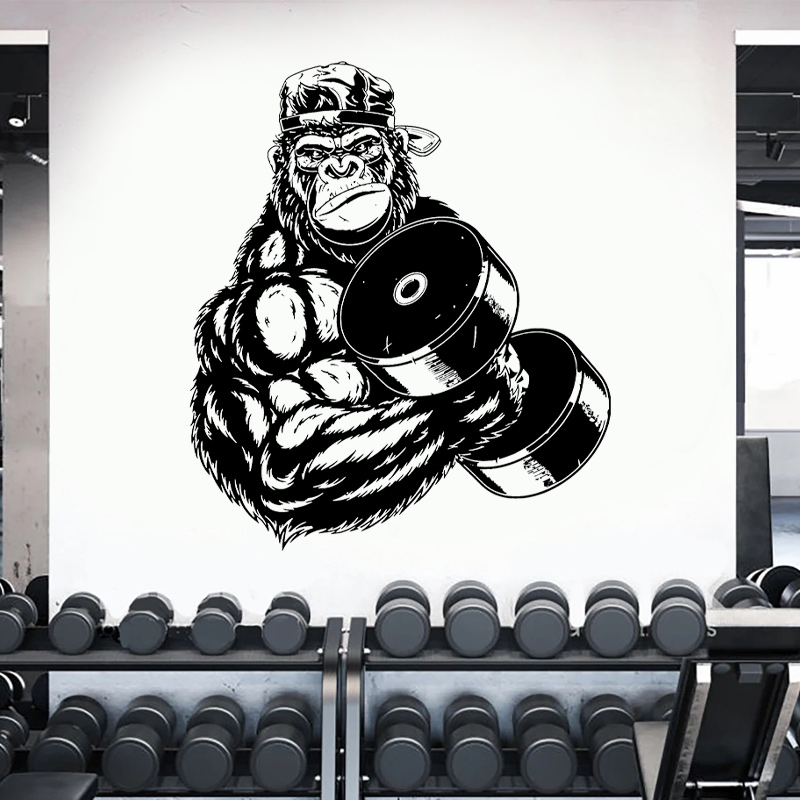 Calcomanías de pared de gorila - Home Gym Interior Design reseña y precio