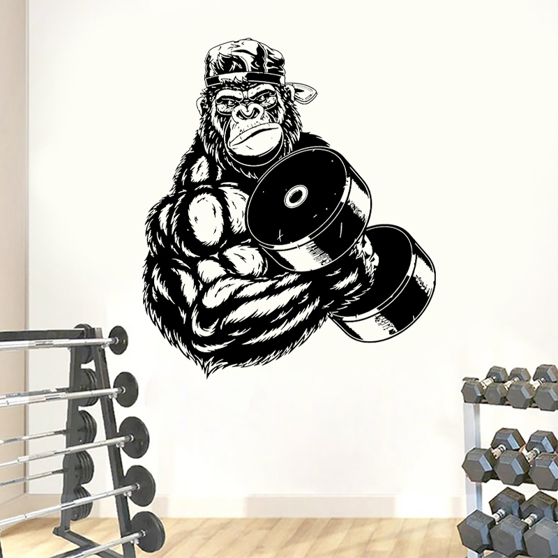 Calcomanías de pared de gorila - Home Gym Interior Design reseña y precio