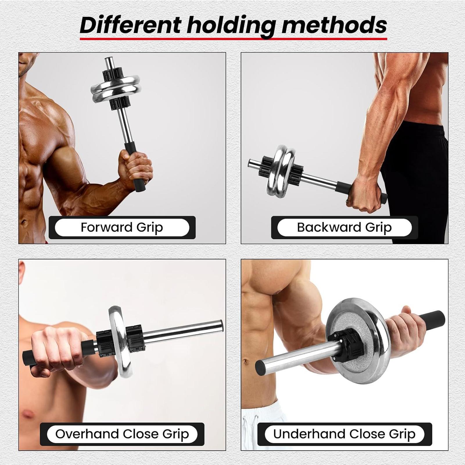 Barra con mancuernas, barra de - Home Gym Daily Routine reseña y precio